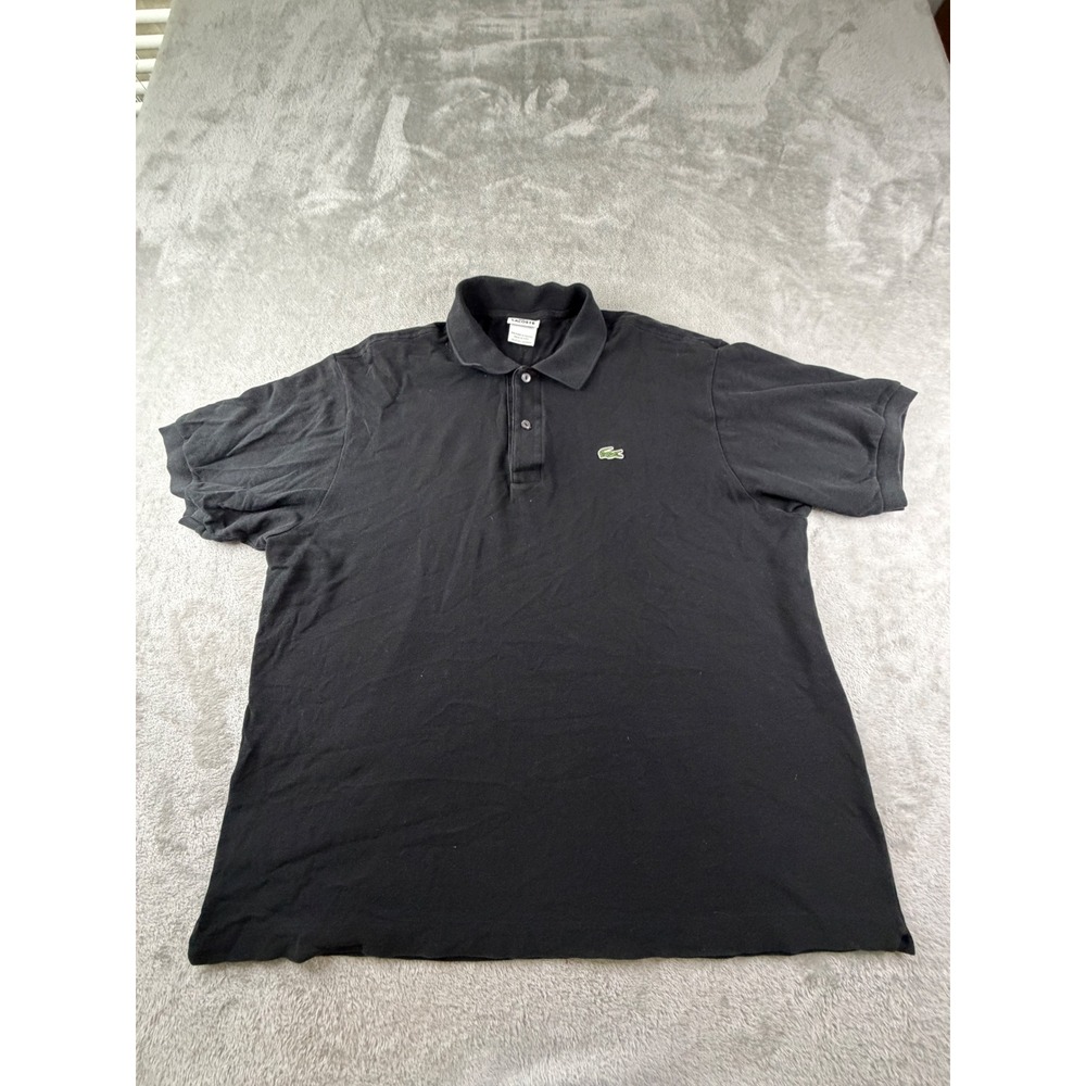Lacoste Polo Shirt Mens 7 XXL Black Short Sleeve Pique Cotton Logo 5191L
